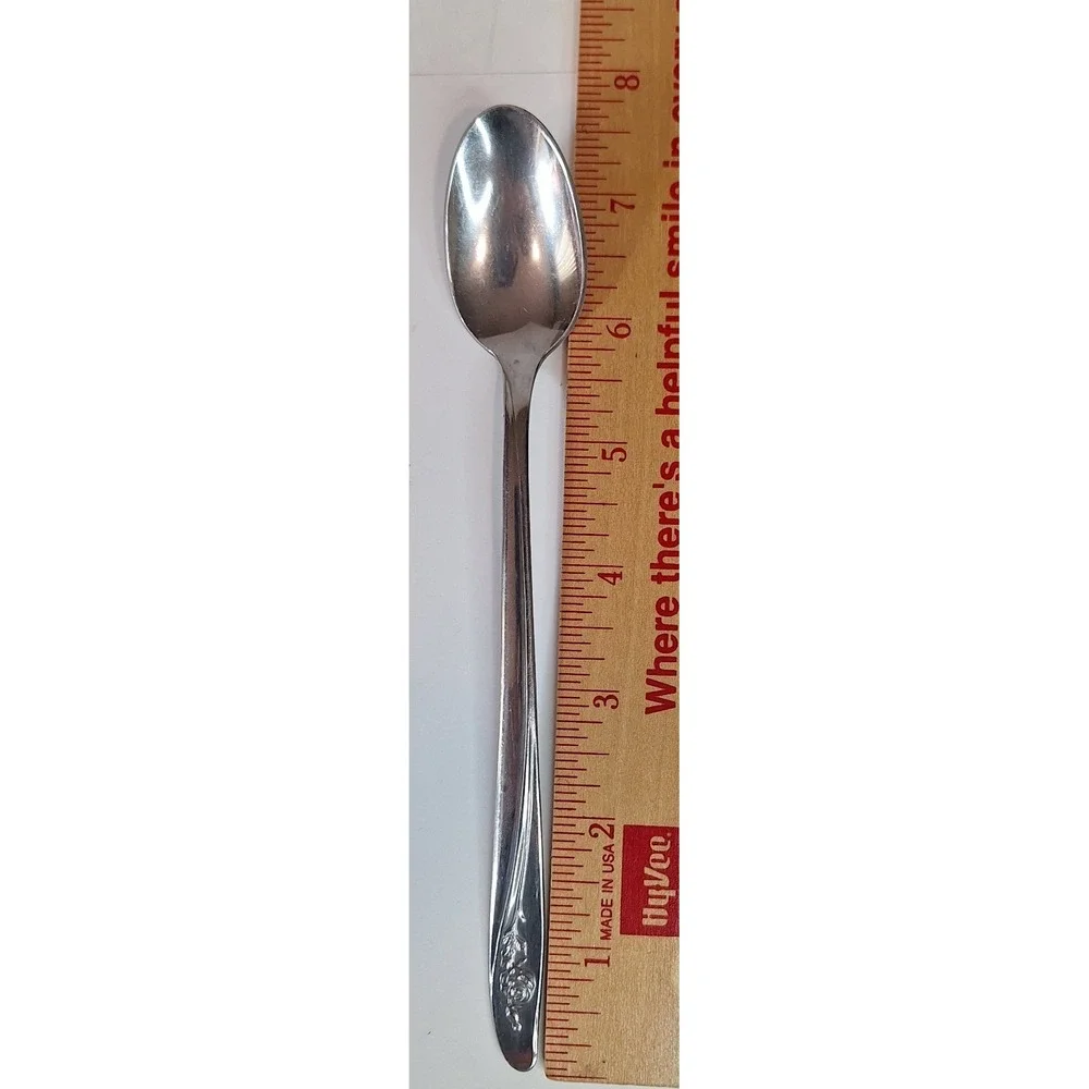 Lot Of 7 Oneida Roseanne Ice Tea Spoons Stainless Flatware Silverware